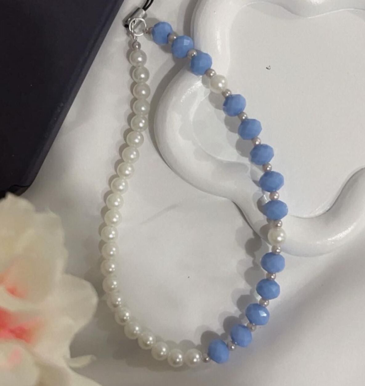 Pearl Blue Delight Phone Charm